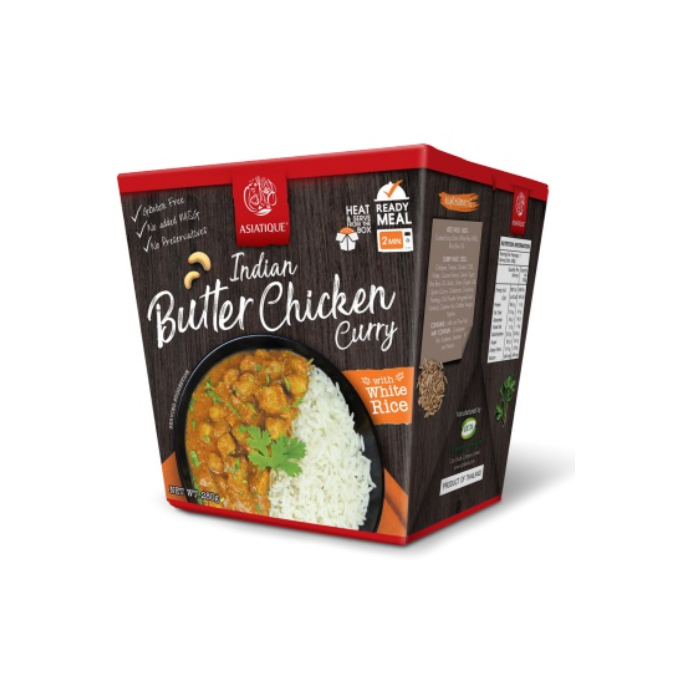 Asiatique Indian Butter Chicken Curry w/rice | 6 x 280g